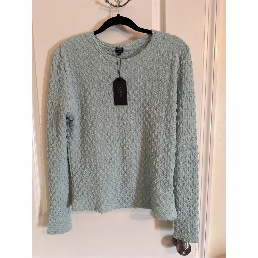 Women's NWT Aleeza Paris Jiffy Pop Top Tiffany Blue XL  Designer